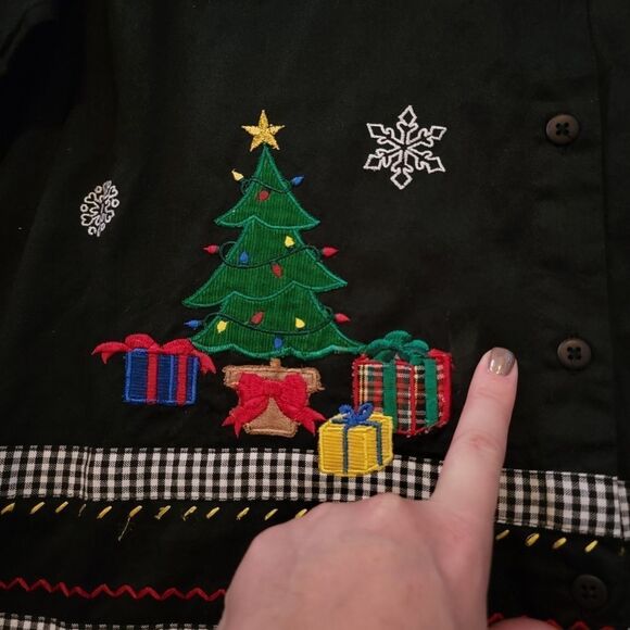 🎄 Lemon Grass Studio Button Down Christmas Blouse - Picture 4 of 11